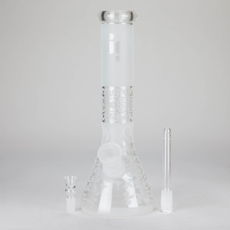 O 12" Frosted glass beaker water bong