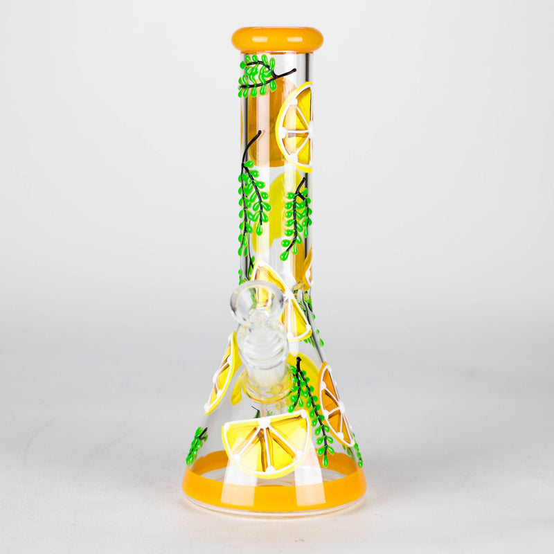 10" 3D Glass Bong With Orange Design