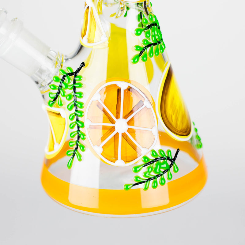 10" 3D Glass Bong With Orange Design