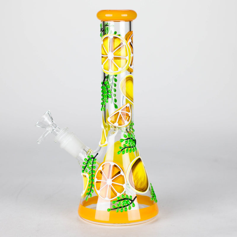 10" 3D Glass Bong With Orange Design