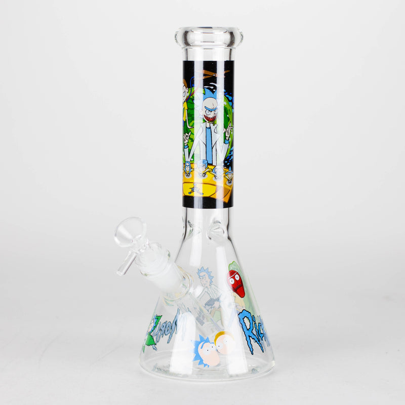 O 10" Cartoon Designs Glow In The Dark beaker bong In the Box [PIP302]