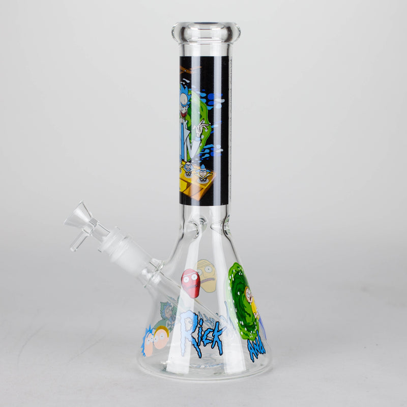 O 10" Cartoon Designs Glow In The Dark beaker bong In the Box [PIP302]