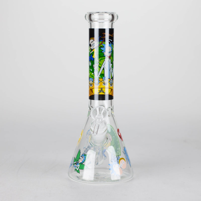 O 10" Cartoon Designs Glow In The Dark beaker bong In the Box [PIP302]