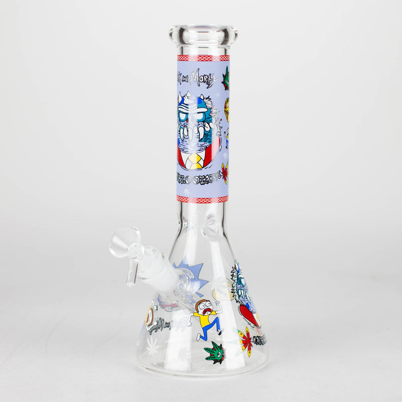 O 10" Cartoon Designs Glow In The Dark beaker bong In the Box [PIP302]