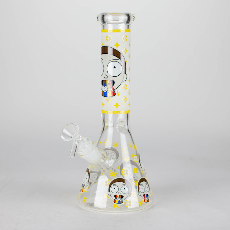 O 10" Cartoon Designs Glow In The Dark beaker bong In the Box [PIP302]