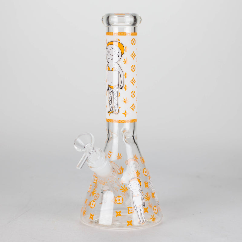 O 10" Cartoon Designs Glow In The Dark beaker bong In the Box [PIP302]