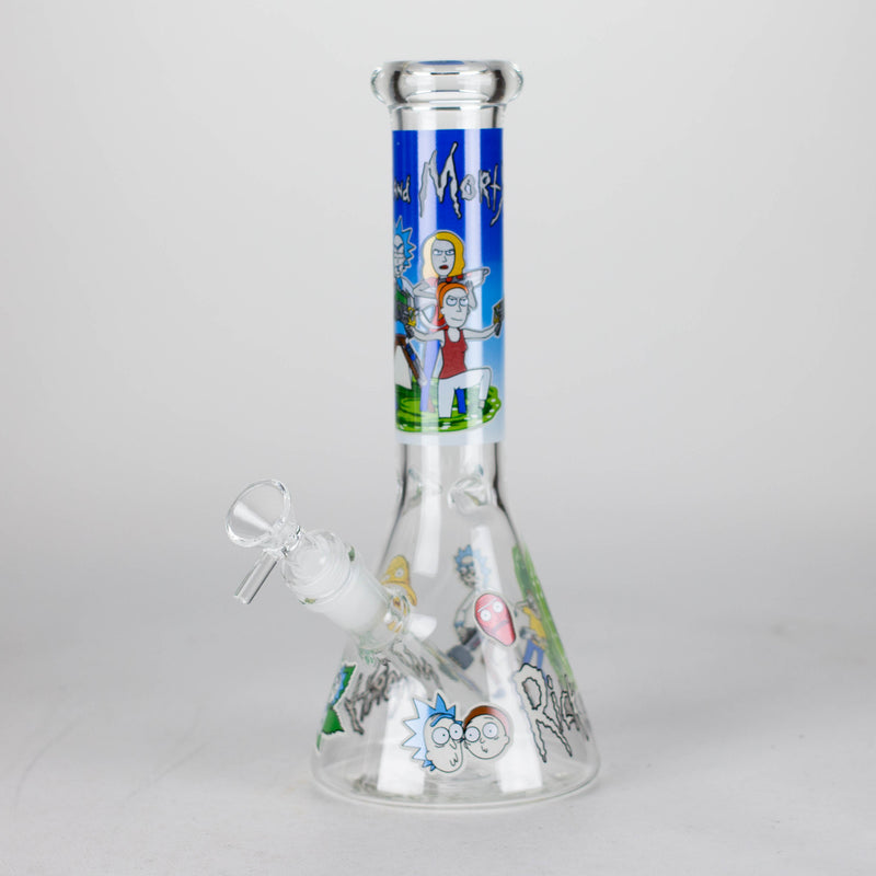 O 10" Cartoon Designs Glow In The Dark beaker bong In the Box [PIP302]