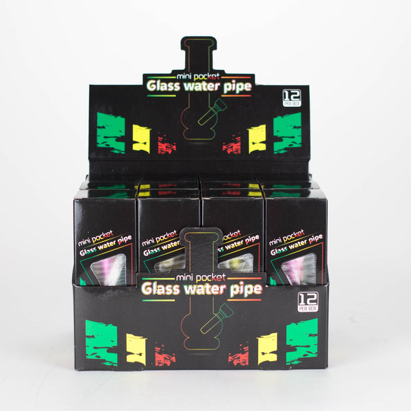 O 6" Glass Mini Bong Multi Colored Mix Design [JBLMIN-02]