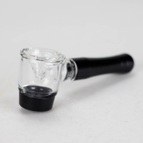 O 4" Pipe -Aluminum+Glass, Black Color  [YD1500]