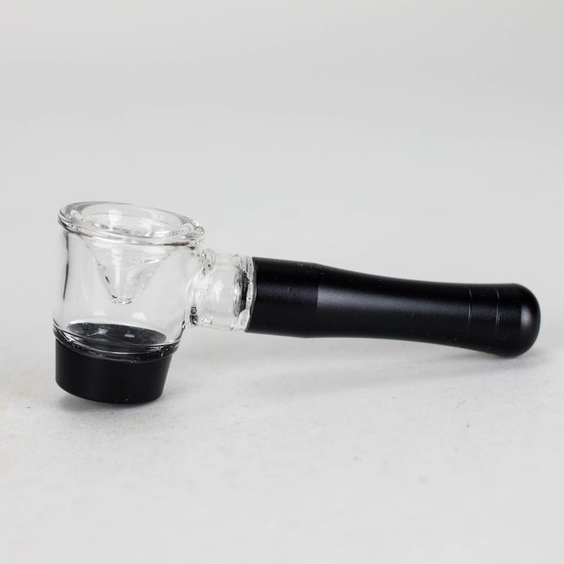 O 4" Pipe -Aluminum+Glass, Black Color  [YD1500]