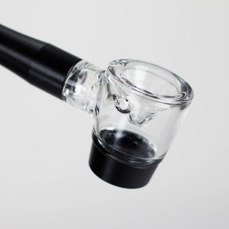 O 4" Pipe -Aluminum+Glass, Black Color  [YD1500]