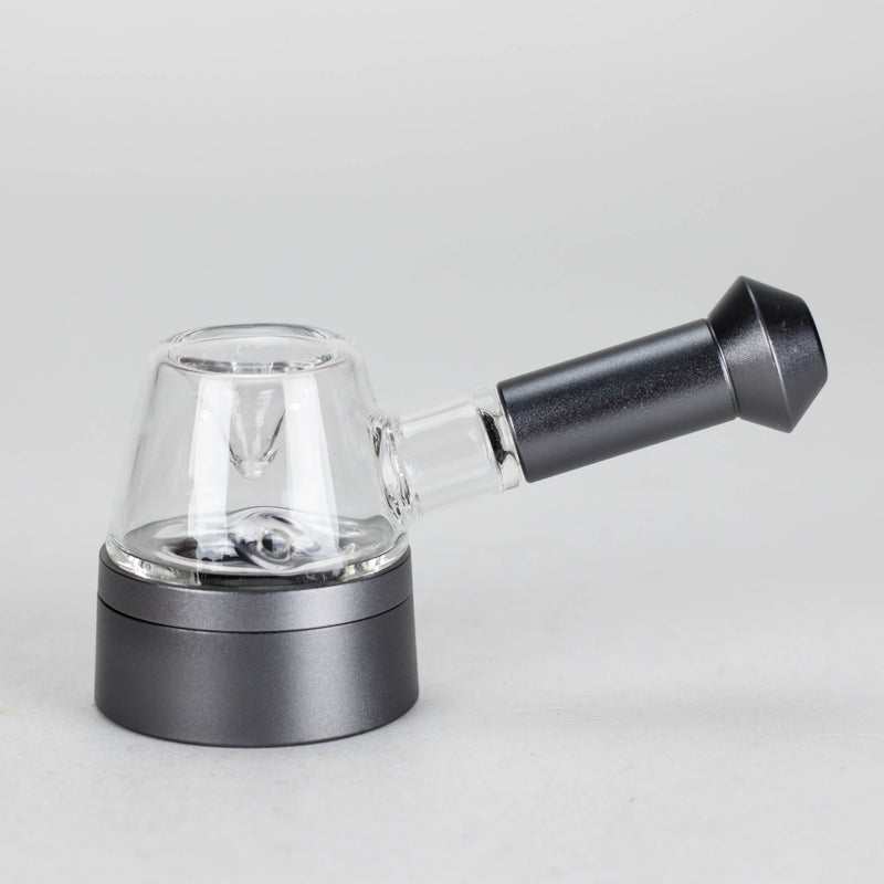 O 5" Pipe -Aluminum+Glass, Flat Base Black Color [YD2000]