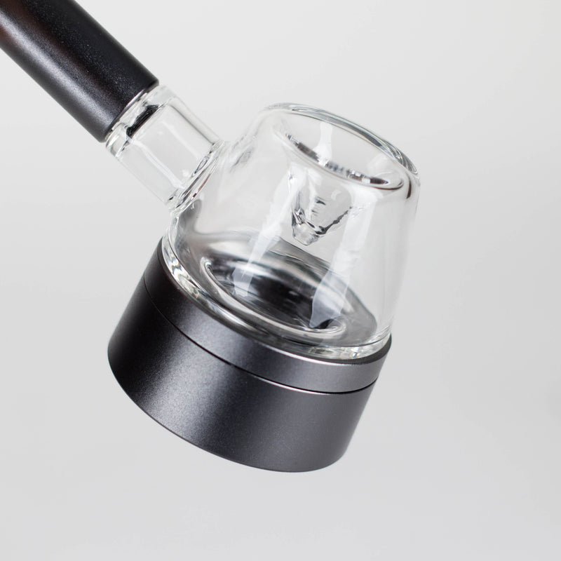 O 5" Pipe -Aluminum+Glass, Flat Base Black Color [YD2000]