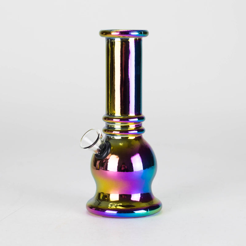 O 6" Round Base Mini Glass Bong Metallic Finish [BLMIN-04-4]