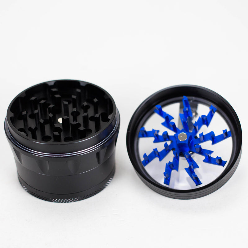 O 60mm 4 Part Grinder, With Grinding Gear on Top and Black Color [CN6402]