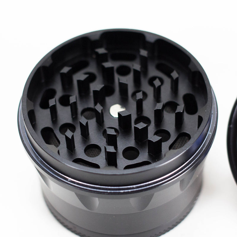 O 60mm 4 Part Grinder, With Grinding Gear on Top and Black Color [CN6402]