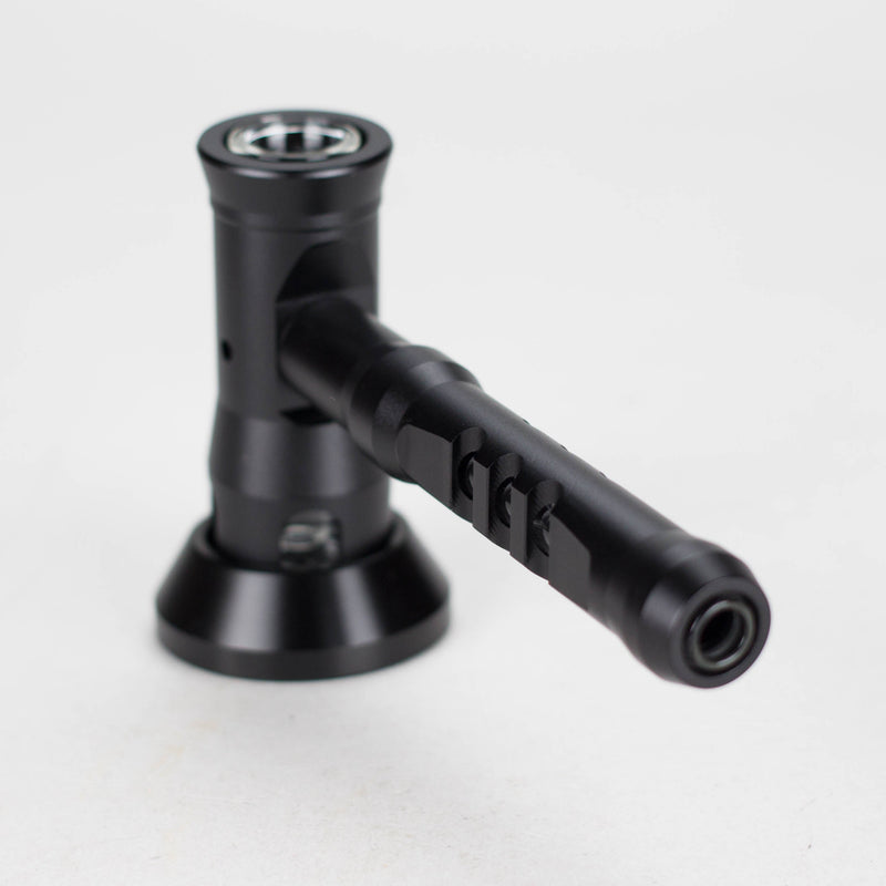 O 6" Pipe -Aluminum+Glass, Black Color Hammer Shape [YD1700]