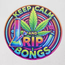 TRIM QUEEN | 420 VINTAGE ROUND SIGNS Flag · Sign Trim Queen KEEP CALM RIP BONGS