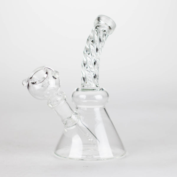 O 6" bent neck Twist glass bong with diffuser