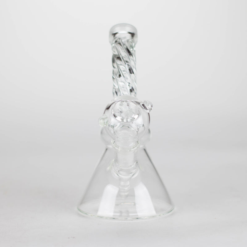 O 6" bent neck Twist glass bong with diffuser