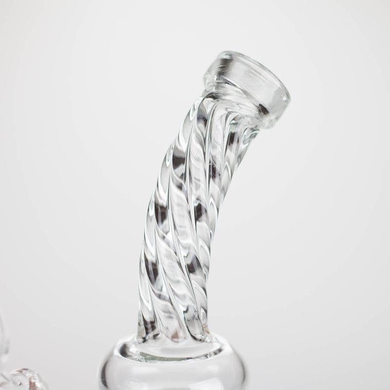 O 6" bent neck Twist glass bong with diffuser