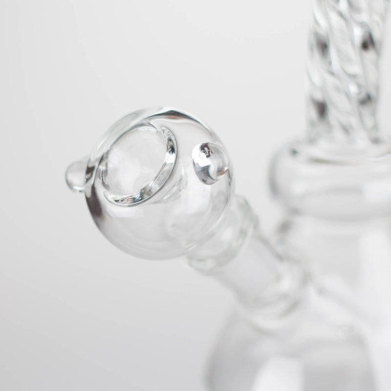 O 6" bent neck Twist glass bong with diffuser