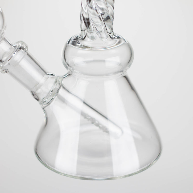 O 6" bent neck Twist glass bong with diffuser