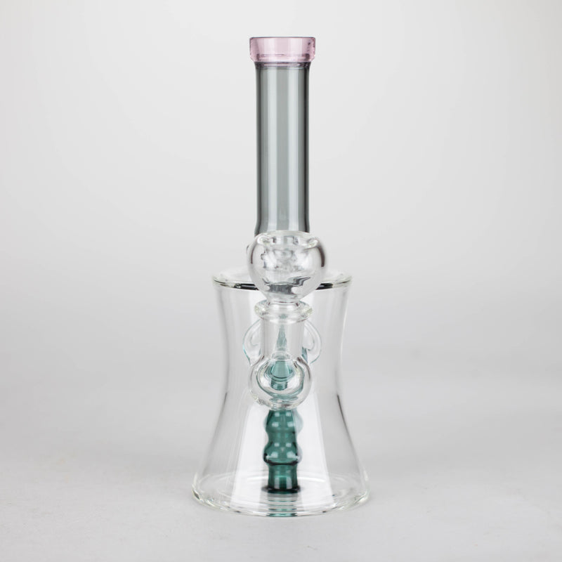 O 8" Assorted color tube glass bong with caterpilar diffuser