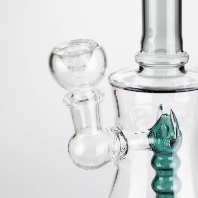 O 8" Assorted color tube glass bong with caterpilar diffuser