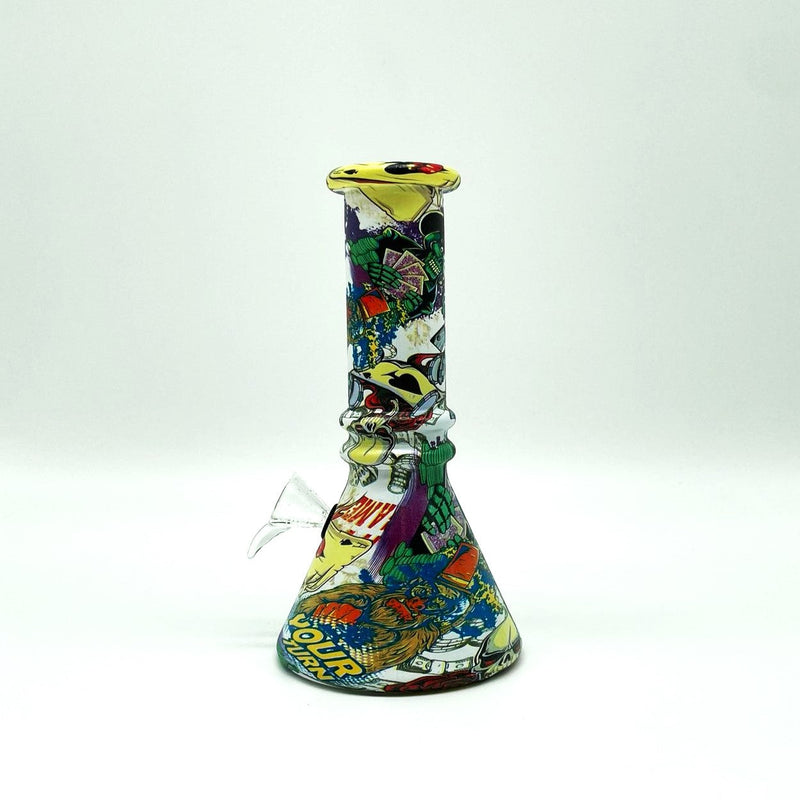 6" Multicolor Mini soft glass water bong Assorted Designs [PIP411]_8