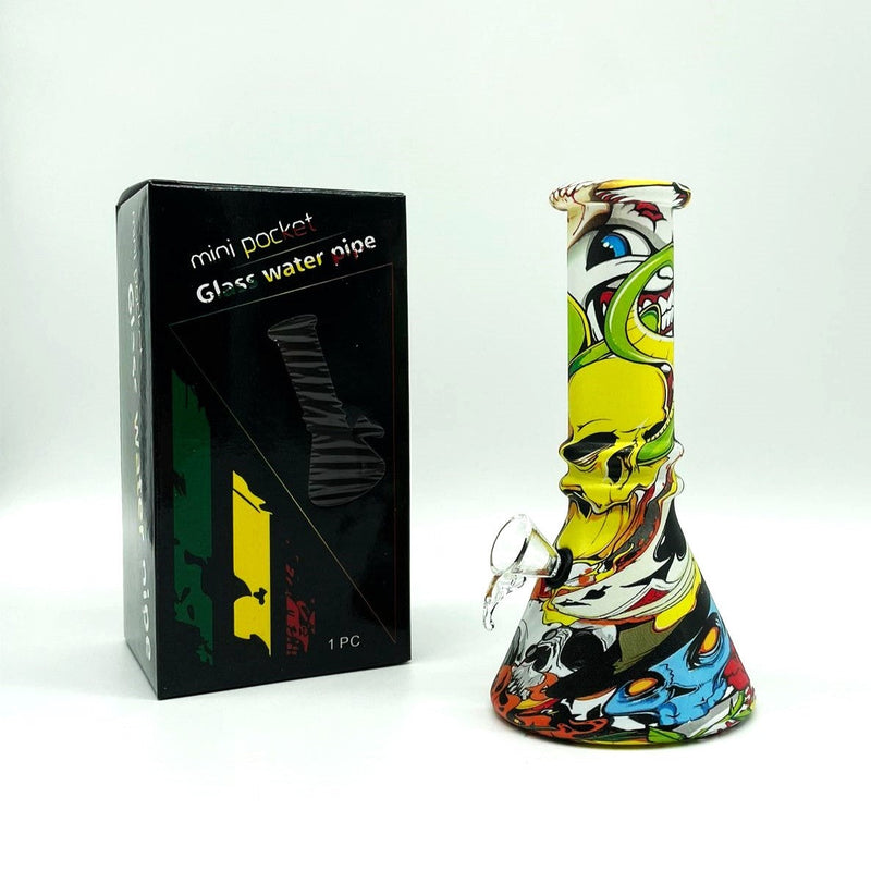 6" Multicolor Mini soft glass water bong Assorted Designs [PIP411]_5