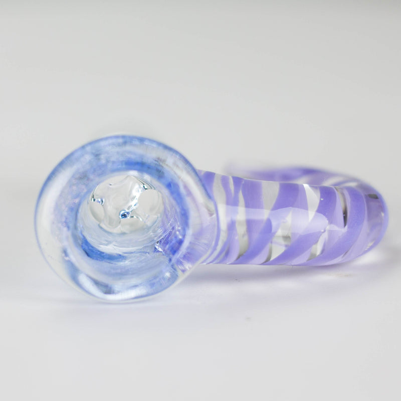 O Shine Glassworks | 19mm 4 Hole Dichroic bowl with Horn - Made in Canada