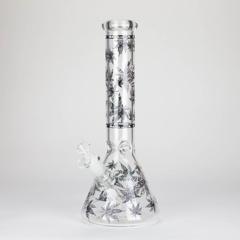 O Karma | 14" Leaf Beaker Glow in the dark Glass Bong