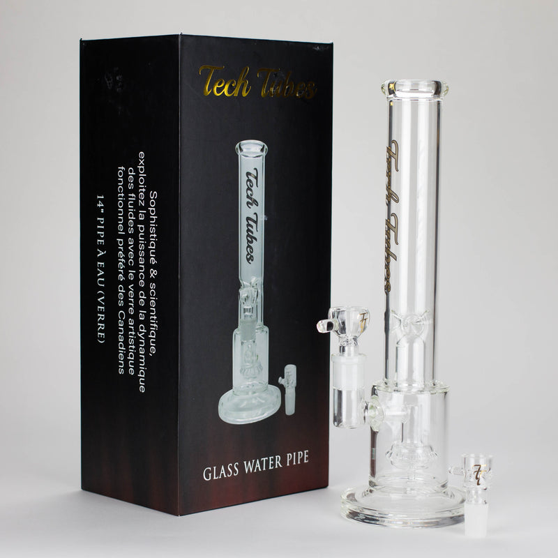 O Tech Tubes | 14" Circ Cannon Clear Glass Bong