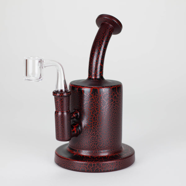 O Karma | 6" Red Lightning Plated Inline Glass Dab Rig