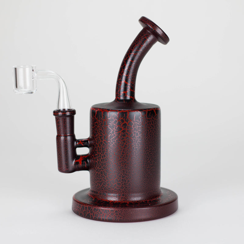 Karma | 6" Red Lightning Plated Inline Glass Dab Rig Glass Rig Maq Distributors