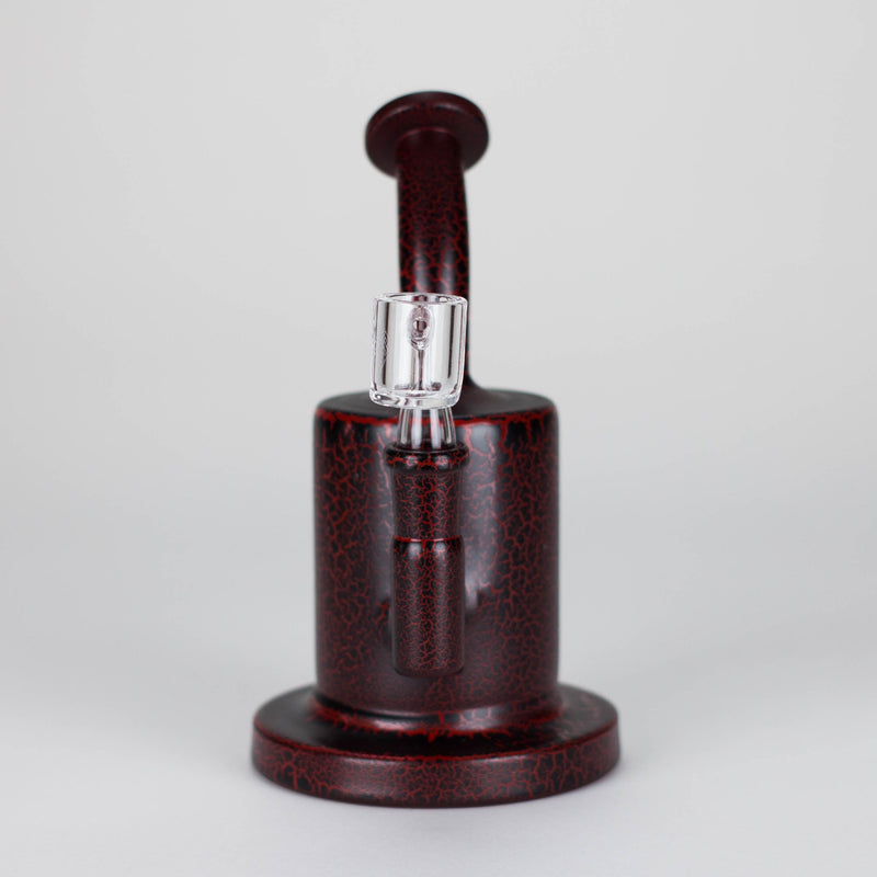 Karma | 6" Red Lightning Plated Inline Glass Dab Rig Glass Rig Maq Distributors