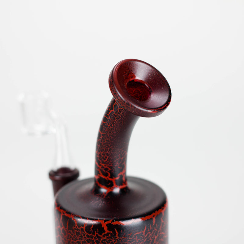 Karma | 6" Red Lightning Plated Inline Glass Dab Rig Glass Rig Maq Distributors