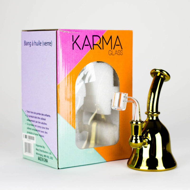 O Karma | 6" Metallic Gold Kettle Glass Dab Rig