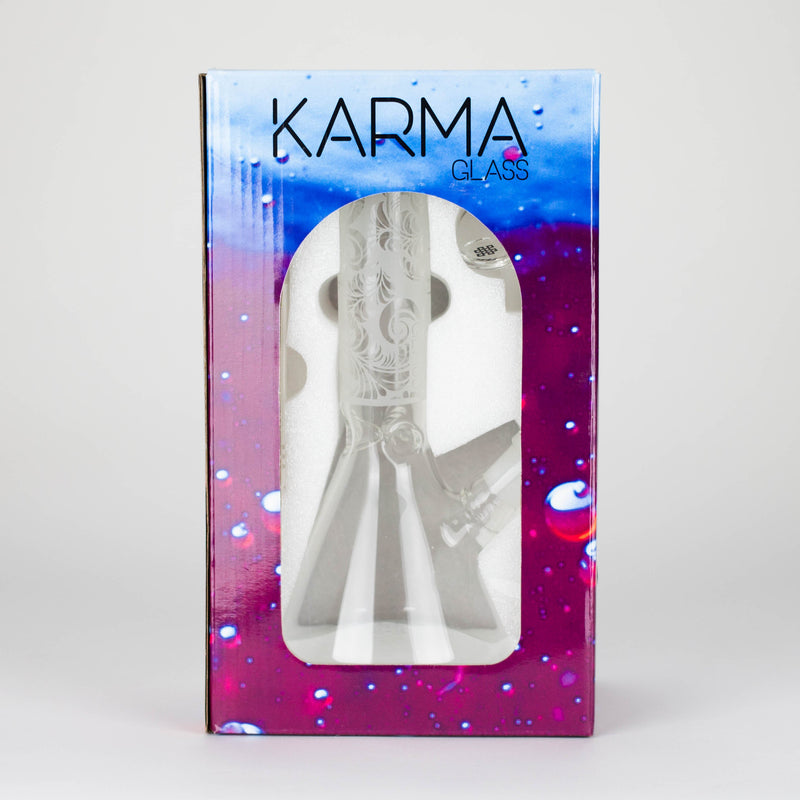 O Karma | 9" Beaker Sandblasted Glass Bong