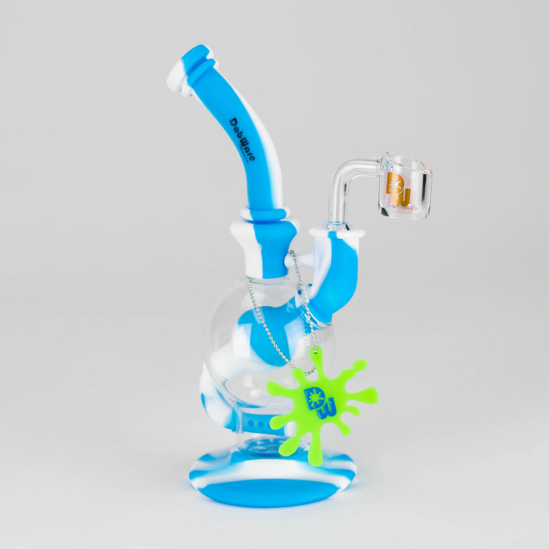 O Dabware | Silicone Rig Platinum Global Incycler Rig (Blue/White)