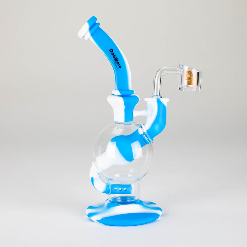 O Dabware | Silicone Rig Platinum Global Incycler Rig (Blue/White)