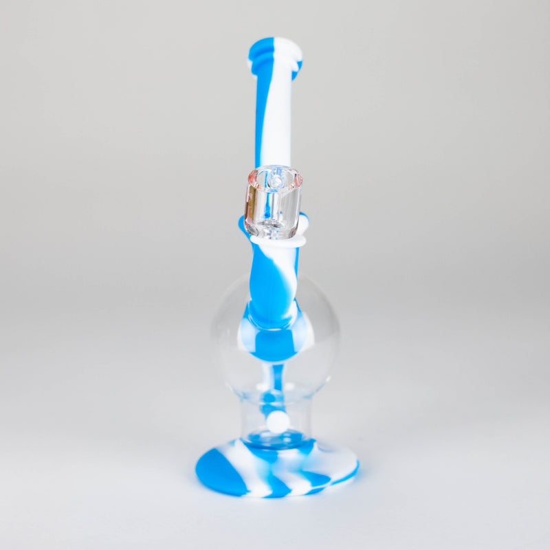 O Dabware | Silicone Rig Platinum Global Incycler Rig (Blue/White)