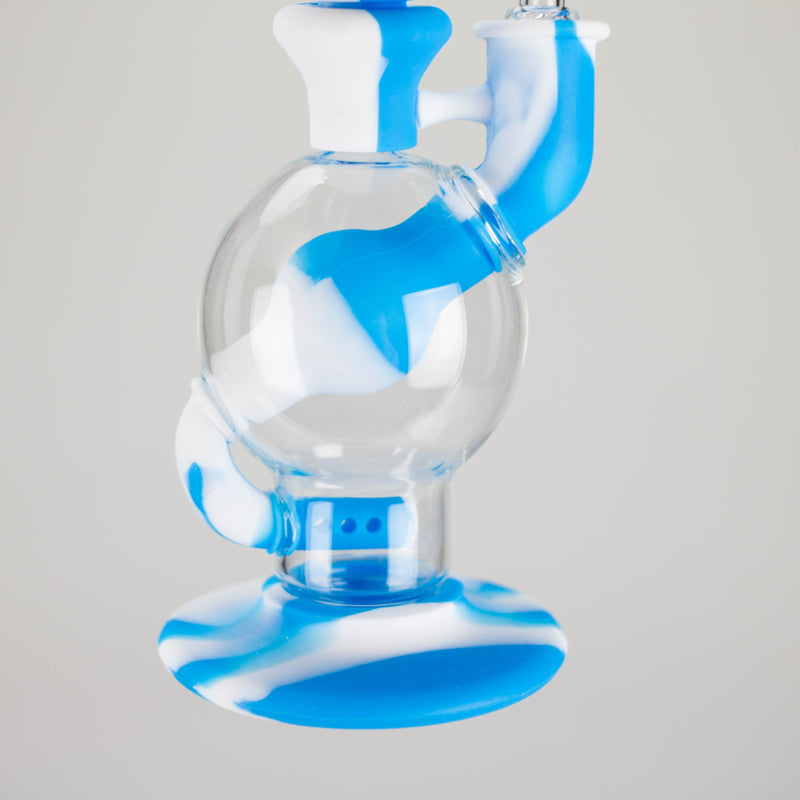 O Dabware | Silicone Rig Platinum Global Incycler Rig (Blue/White)