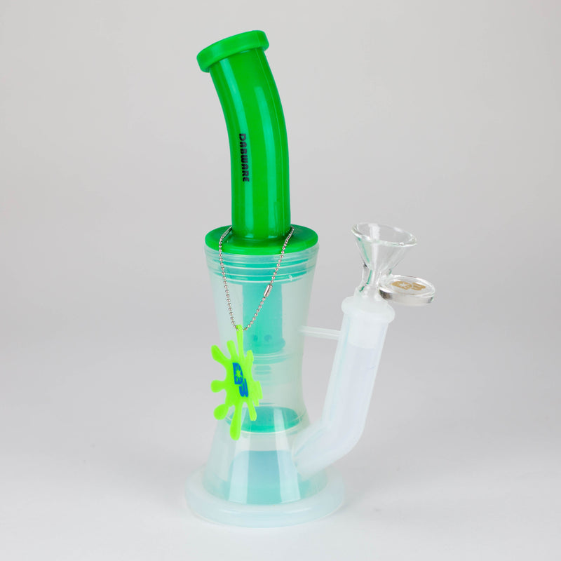 O Dabware | Silicone Bubbler Platinum 10" Double Perc (Green)