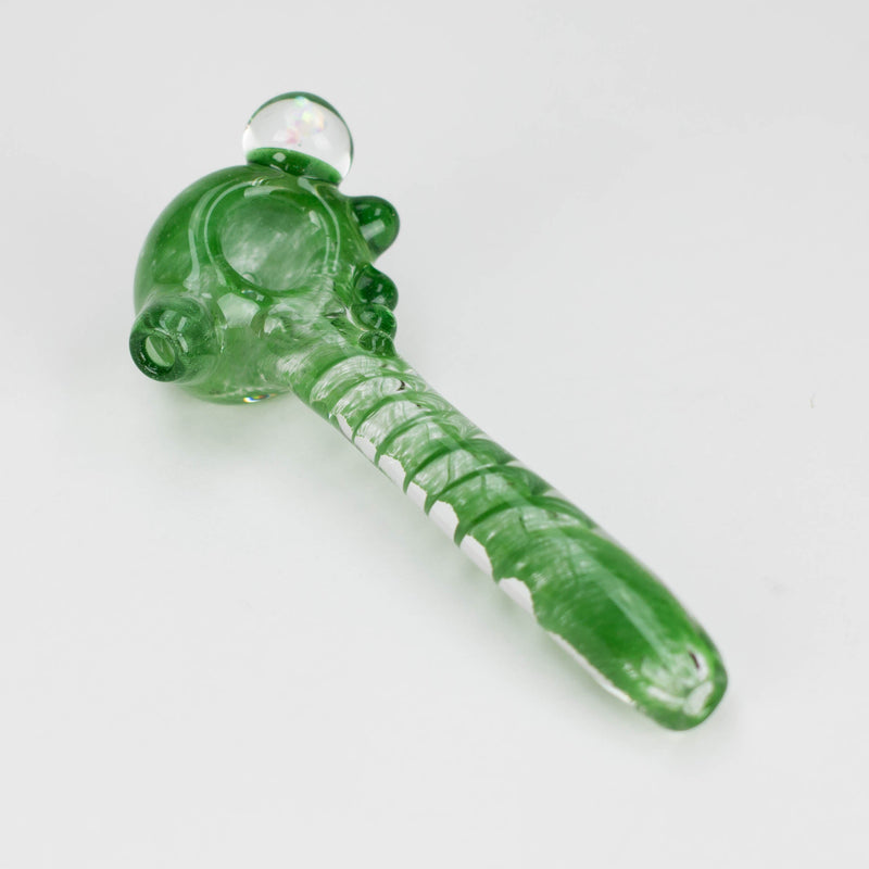 O Shine Glassworks | Deluxe Frit Pipe with Large Opal - Made in Canada