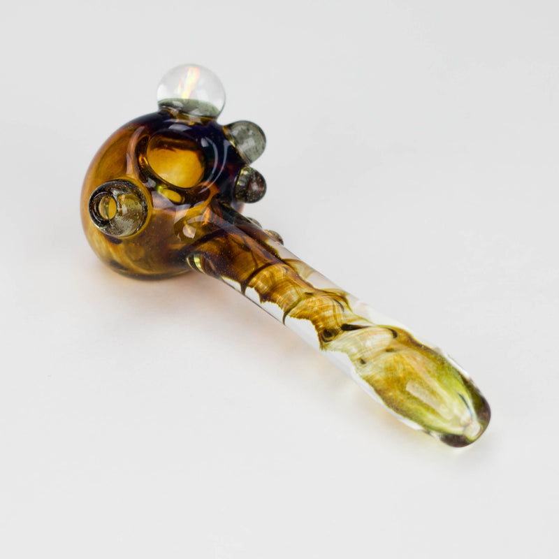 O Shine Glassworks | Deluxe Frit Pipe with Large Opal - Made in Canada