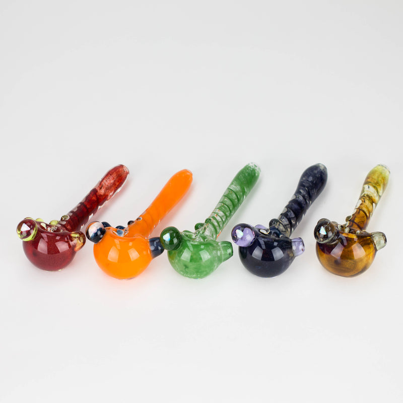 O Shine Glassworks | Deluxe Frit Pipe with Large Opal - Made in Canada