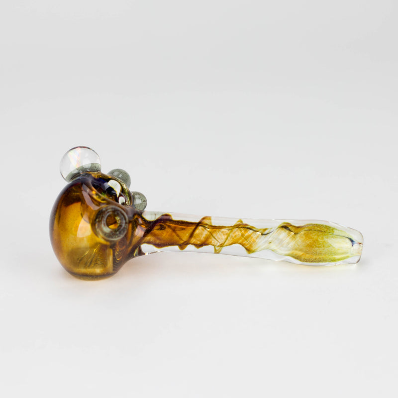 O Shine Glassworks | Deluxe Frit Pipe with Large Opal - Made in Canada