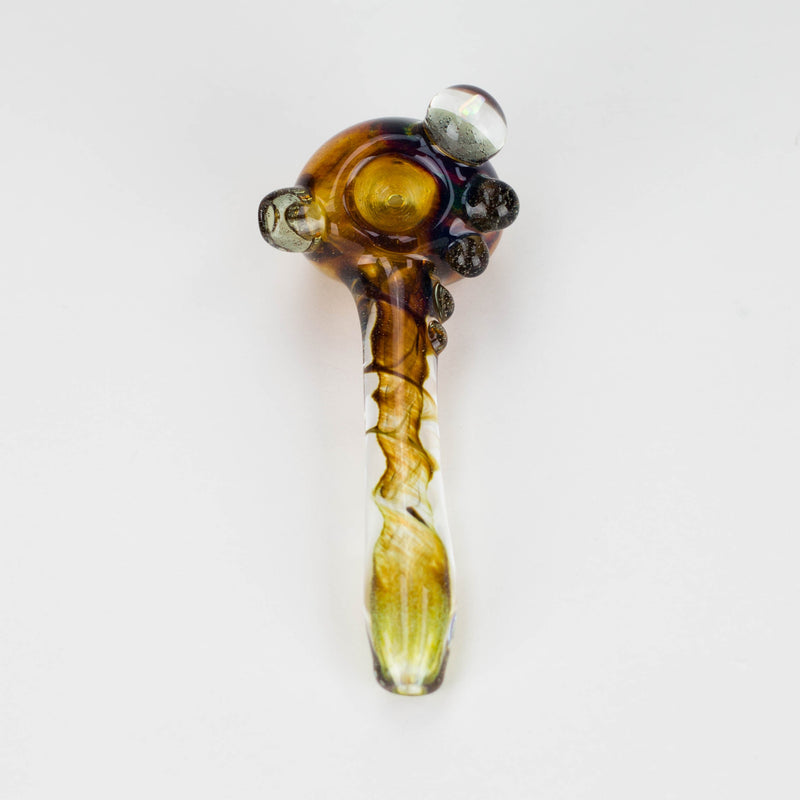 O Shine Glassworks | Deluxe Frit Pipe with Large Opal - Made in Canada